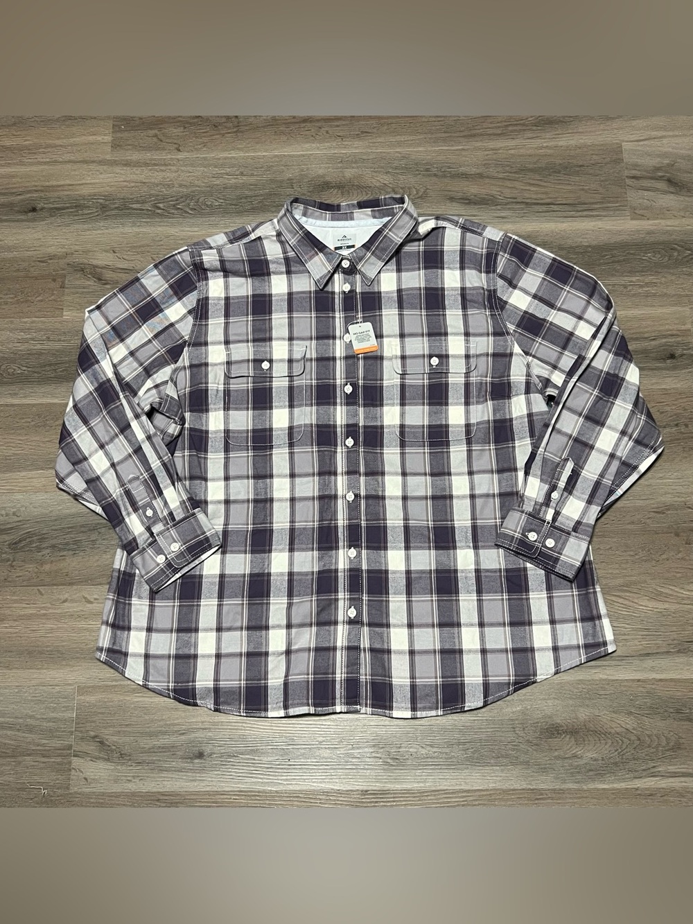 Ridgecut Flex Women’s 3X Button Up Long Sleeve Purple Plaid Plus Workwear NWT